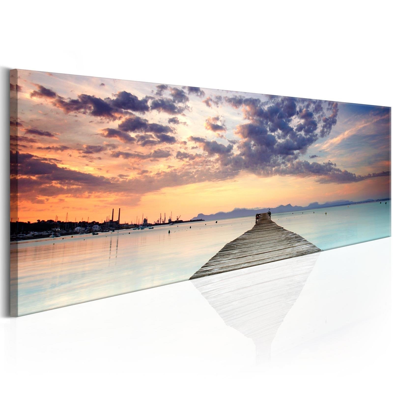 Stretched Canvas Landscape Art - Pier On The Caribbean-Tiptophomedecor