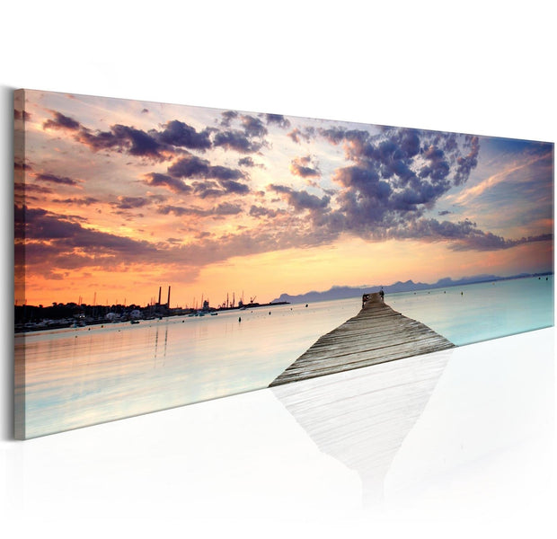 Stretched Canvas Landscape Art - Pier On The Caribbean-Tiptophomedecor