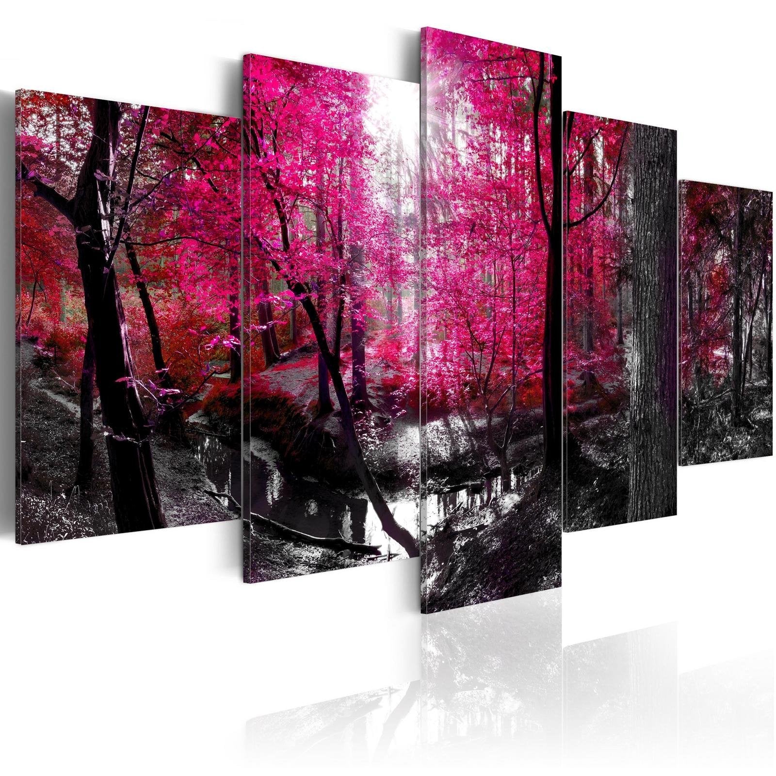 Stretched Canvas Landscape Art - Pink Autumn-Tiptophomedecor