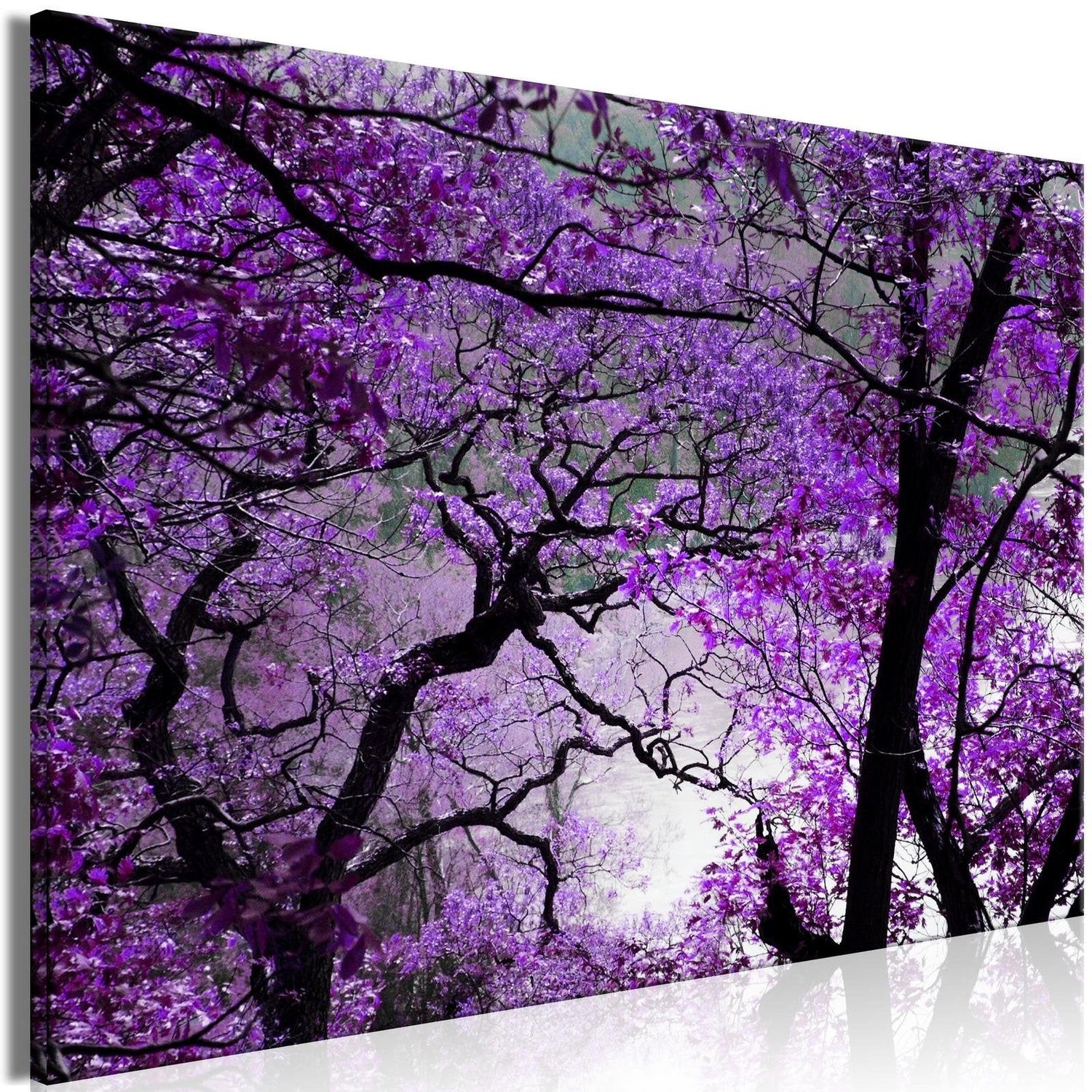 Stretched Canvas Landscape Art - Purple Afternoon Wide-Tiptophomedecor
