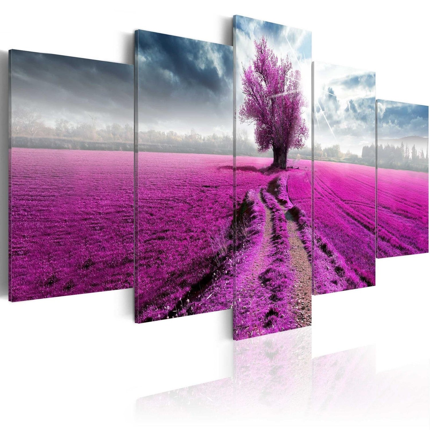 Stretched Canvas Landscape Art - Purple Land-Tiptophomedecor