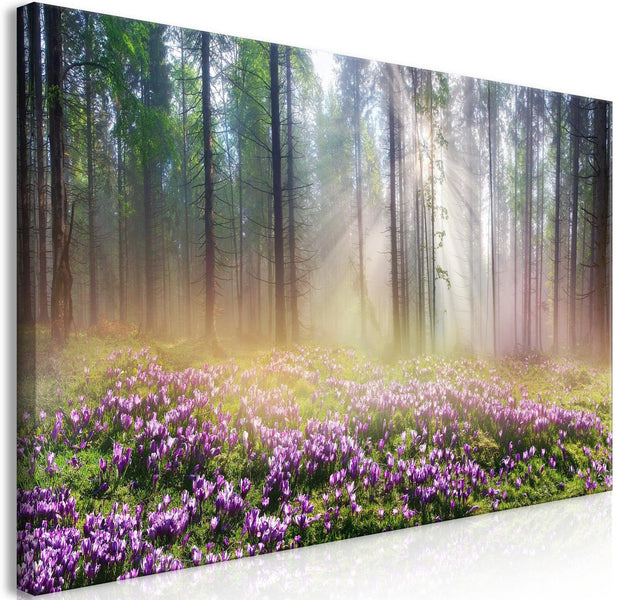 Stretched Canvas Landscape Art - Purple Meadow Wide-Tiptophomedecor