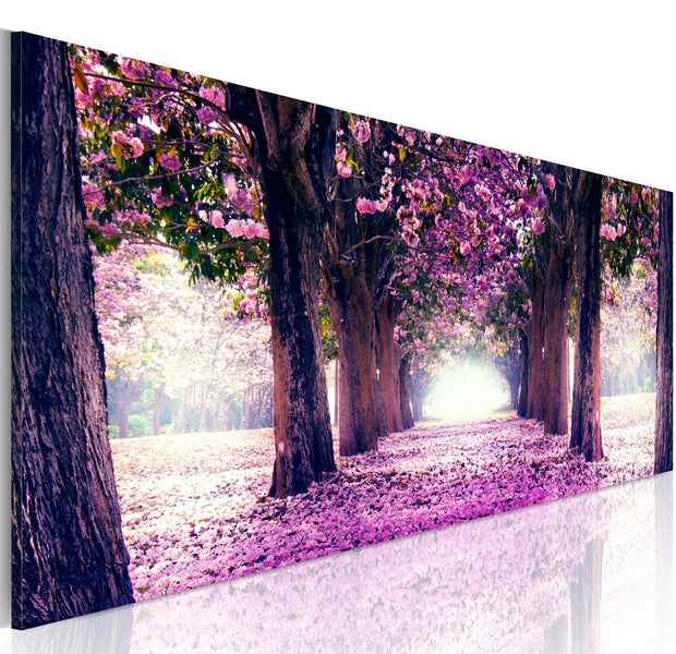 Stretched Canvas Landscape Art - Purple Spring-Tiptophomedecor