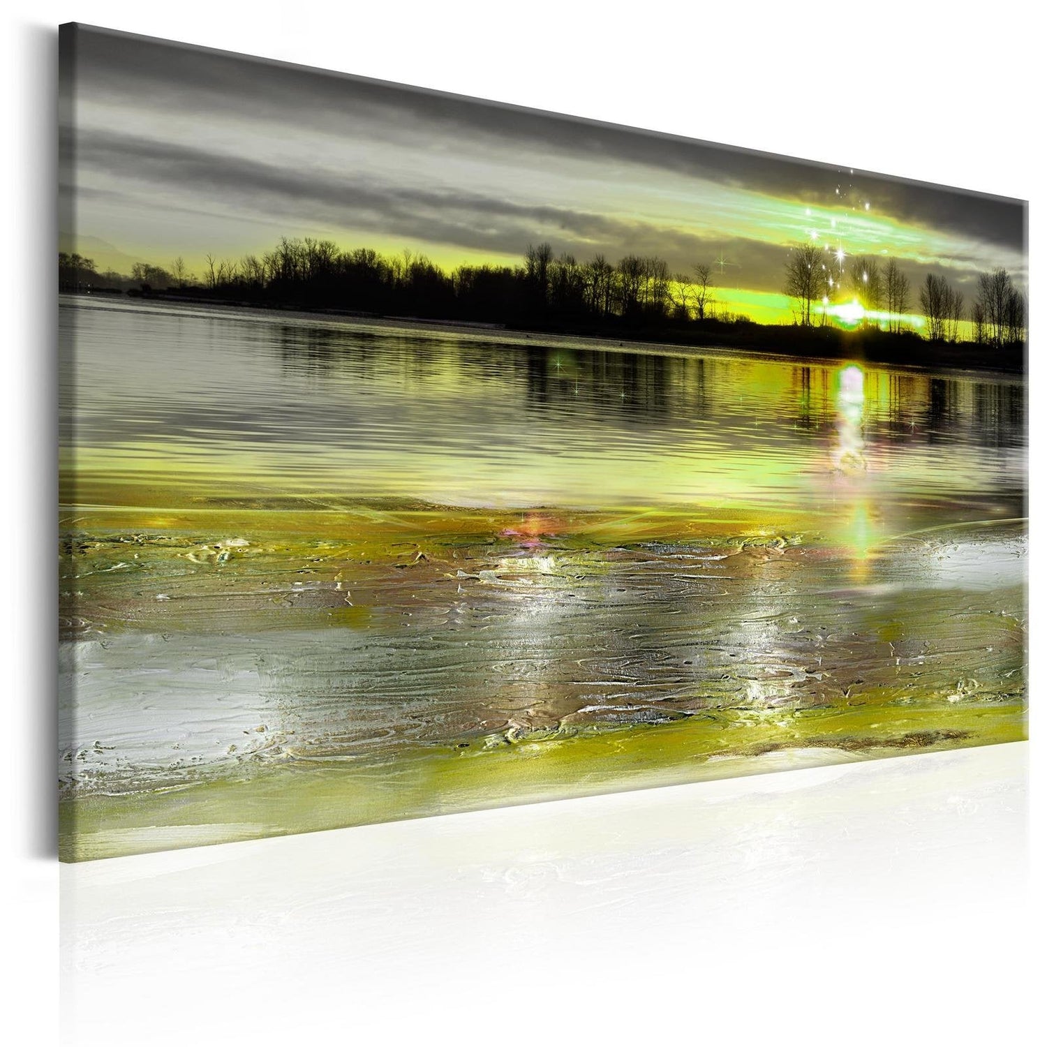 Stretched Canvas Landscape Art - Quiet Lake-Tiptophomedecor