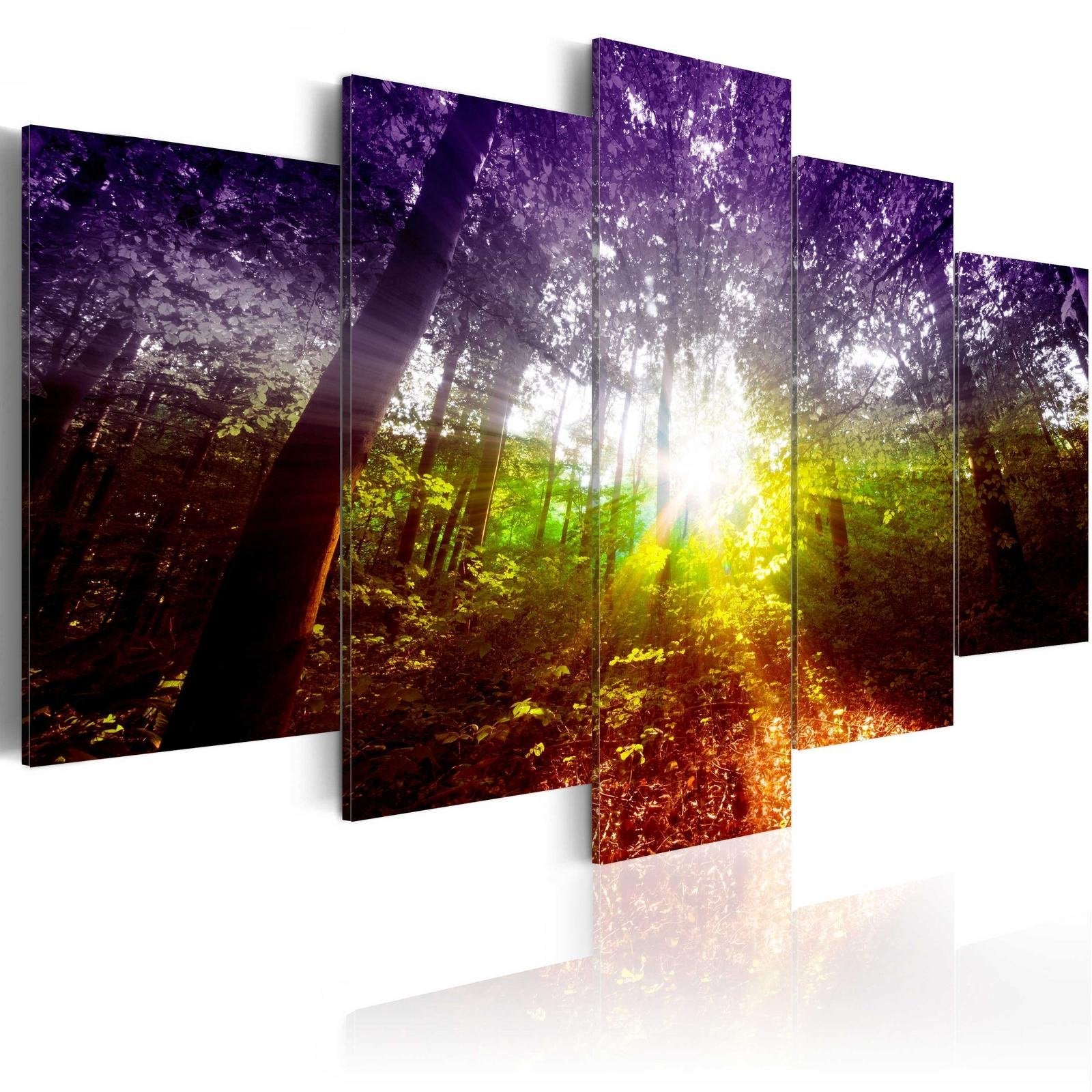 Stretched Canvas Landscape Art - Rainbow Forest-Tiptophomedecor