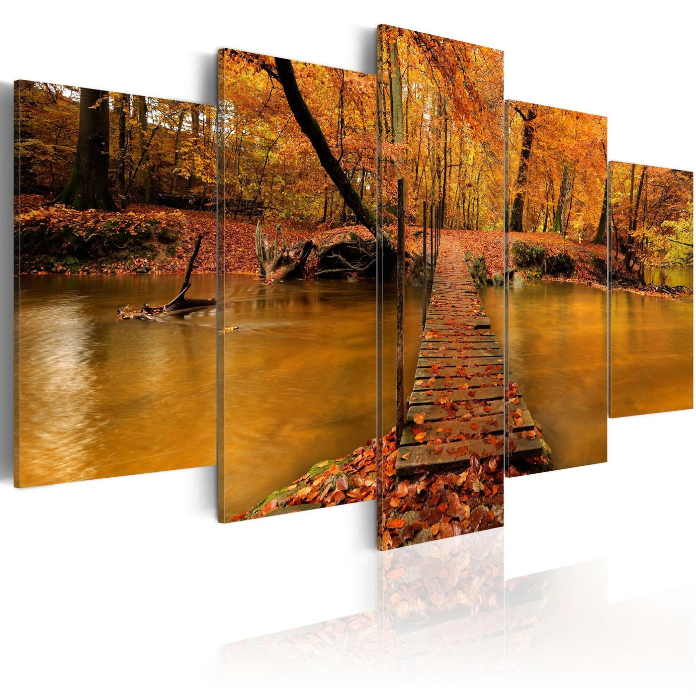 Stretched Canvas Landscape Art - Redness Of Autumn-Tiptophomedecor