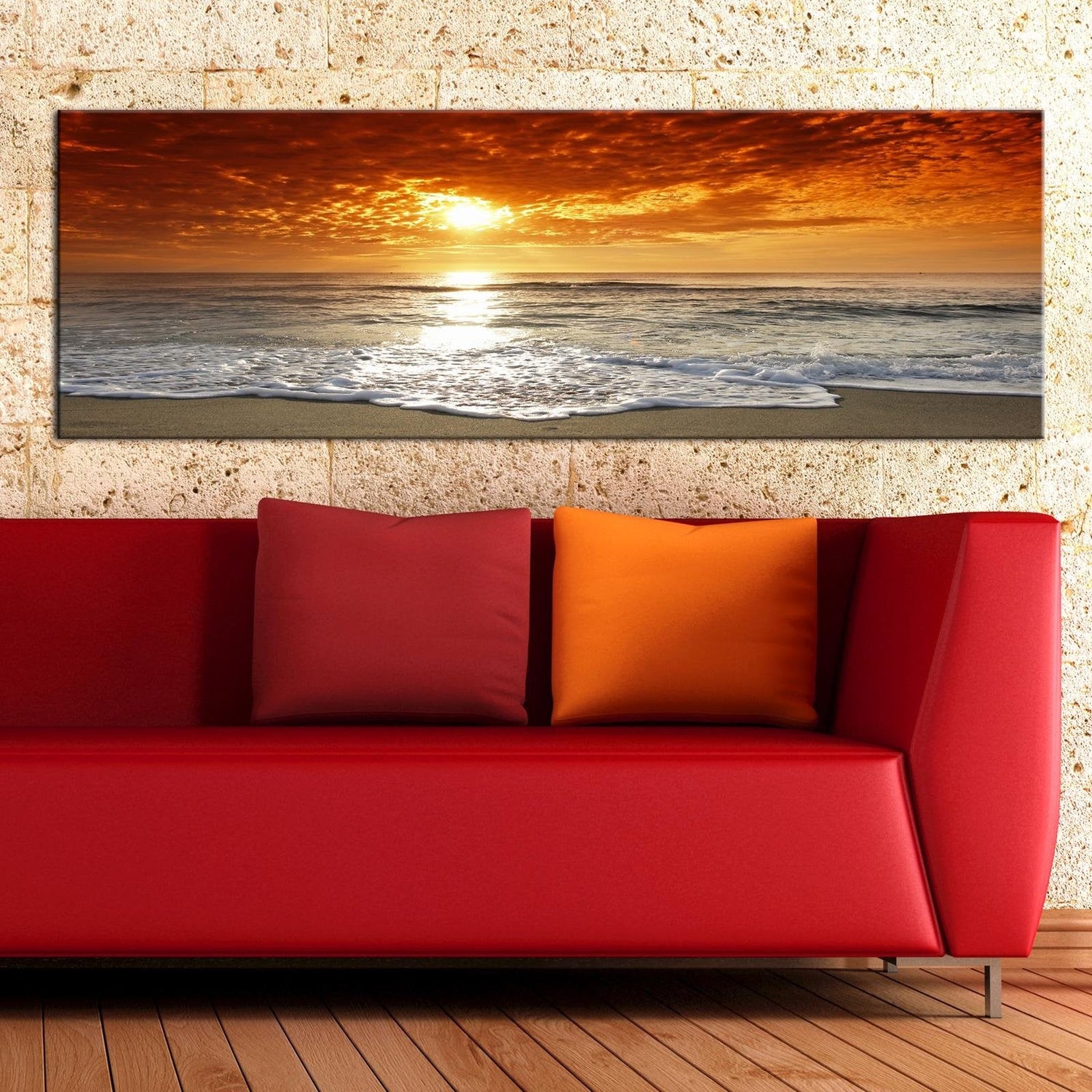 Stretched Canvas Landscape Art - Romantic Sunset-Tiptophomedecor