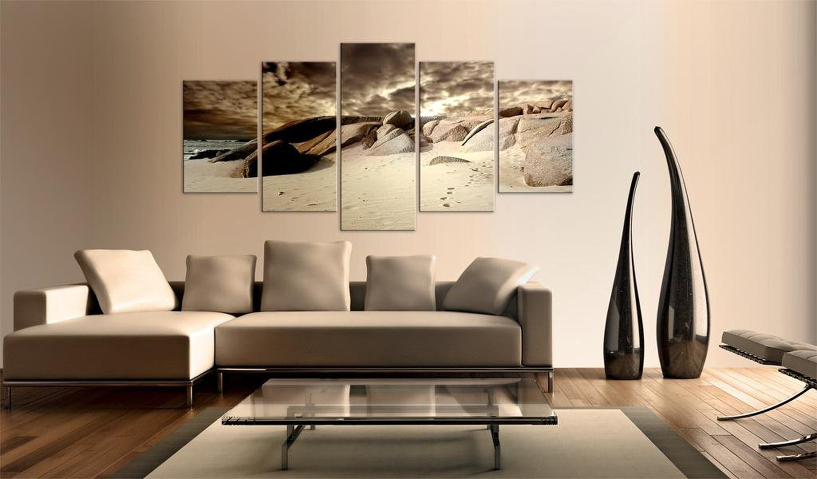 Stretched Canvas Landscape Art - Sandy Clouds-Tiptophomedecor