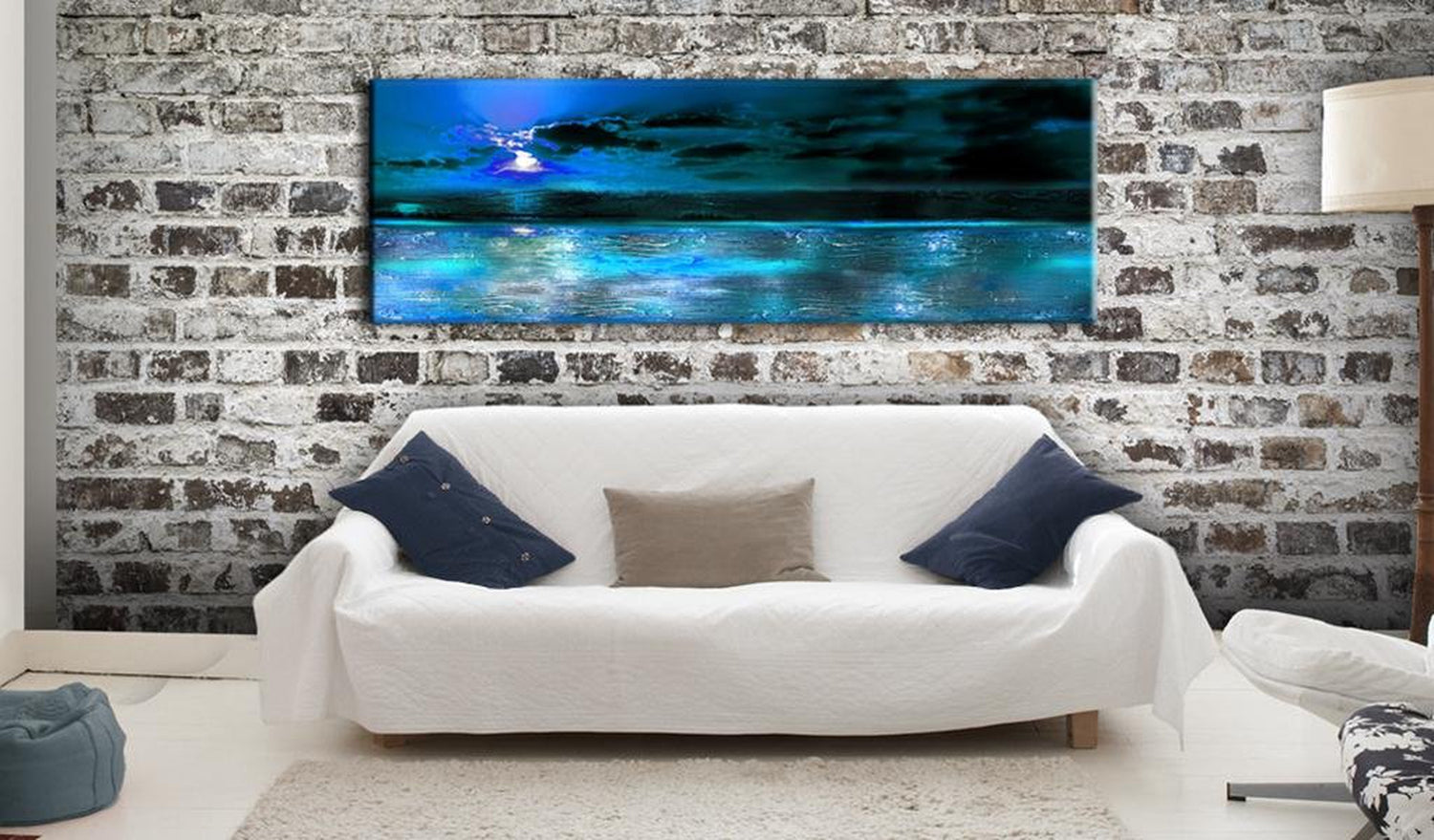 Stretched Canvas Landscape Art - Sapphire Ocean-Tiptophomedecor