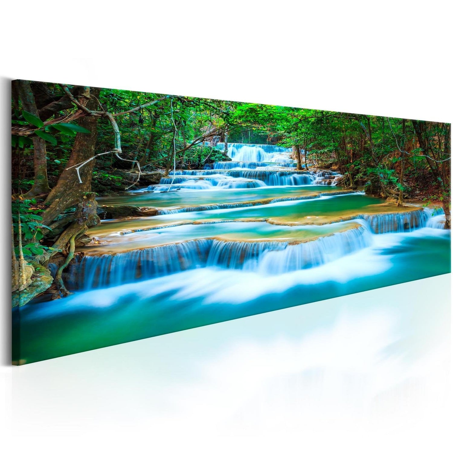 Stretched Canvas Landscape Art - Sapphire Waterfalls-Tiptophomedecor
