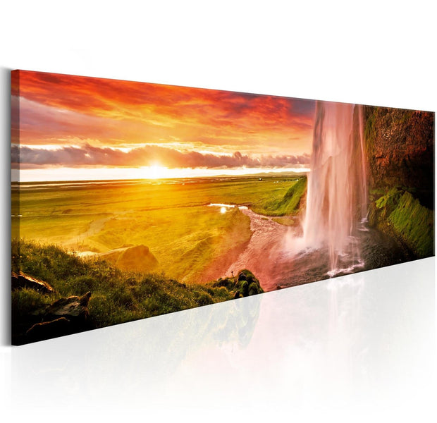 Stretched Canvas Landscape Art - Seljalandsfoss Waterfall-Tiptophomedecor