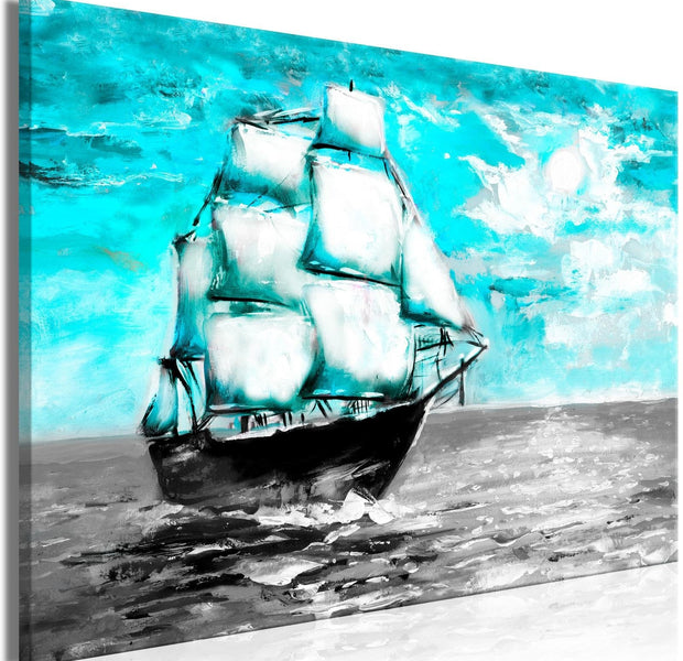 Stretched Canvas Landscape Art - Spring Cruise Wide Blue-Tiptophomedecor
