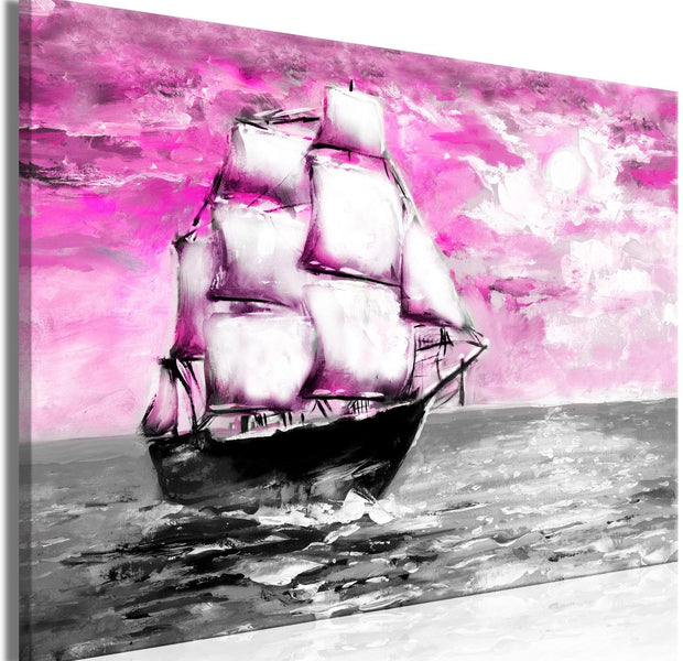 Stretched Canvas Landscape Art - Spring Cruise Wide Pink-Tiptophomedecor