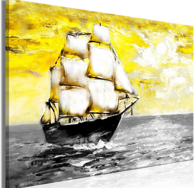 Stretched Canvas Landscape Art - Spring Cruise Wide Yellow-Tiptophomedecor