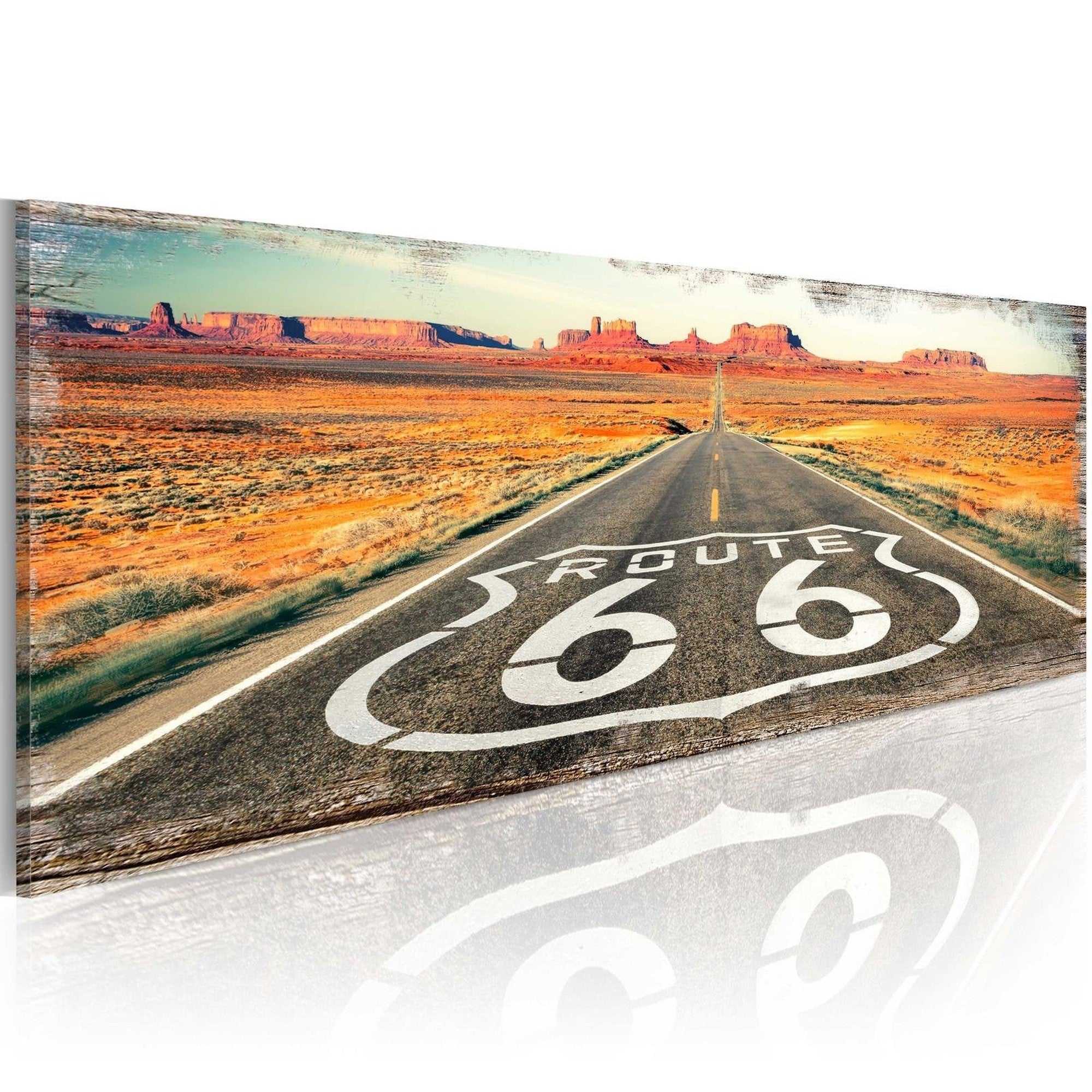 Stretched Canvas Landscape Art - Straight Road-Tiptophomedecor