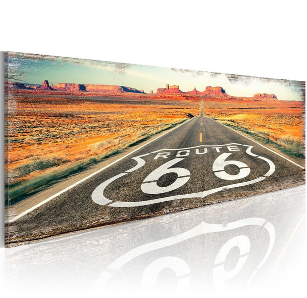 Stretched Canvas Landscape Art - Straight Road-Tiptophomedecor