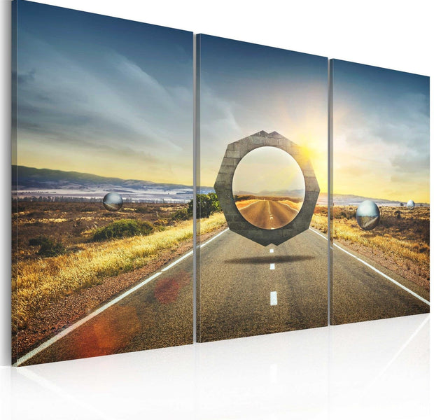 Stretched Canvas Landscape Art - Street Mirage-Tiptophomedecor