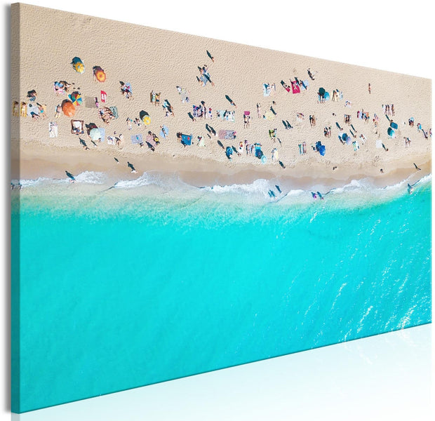 Stretched Canvas Landscape Art - Sunbathers Narrow-Tiptophomedecor