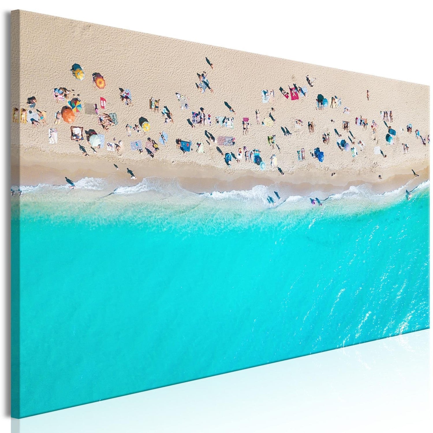 Stretched Canvas Landscape Art - Sunbathers Narrow-Tiptophomedecor