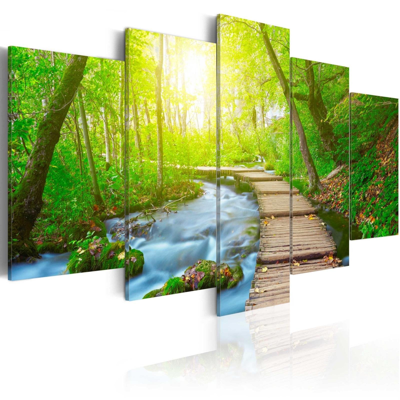 Stretched Canvas Landscape Art - Sunny Forest-Tiptophomedecor