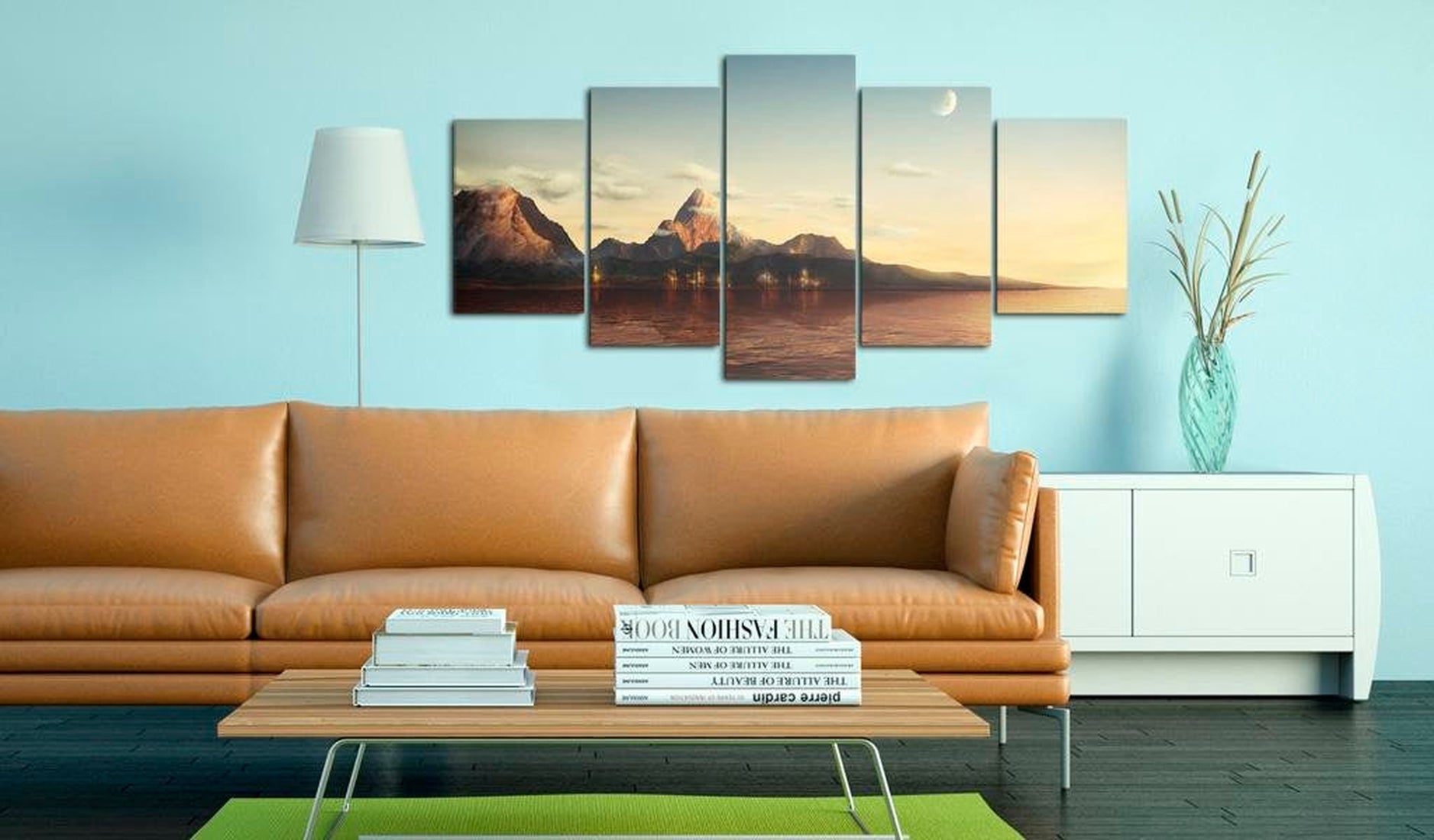 Stretched Canvas Landscape Art - Sunrise In The Mountains-Tiptophomedecor