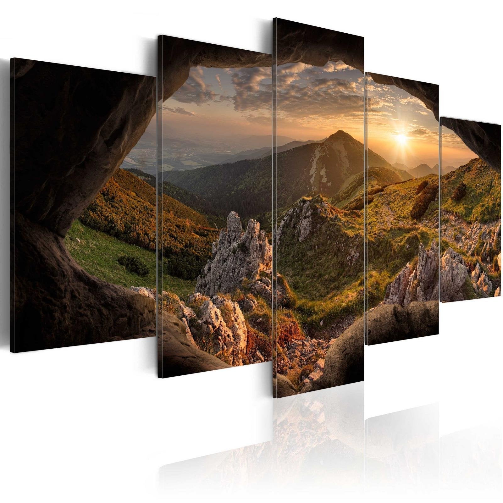 Stretched Canvas Landscape Art - Sunset In The Valley-Tiptophomedecor