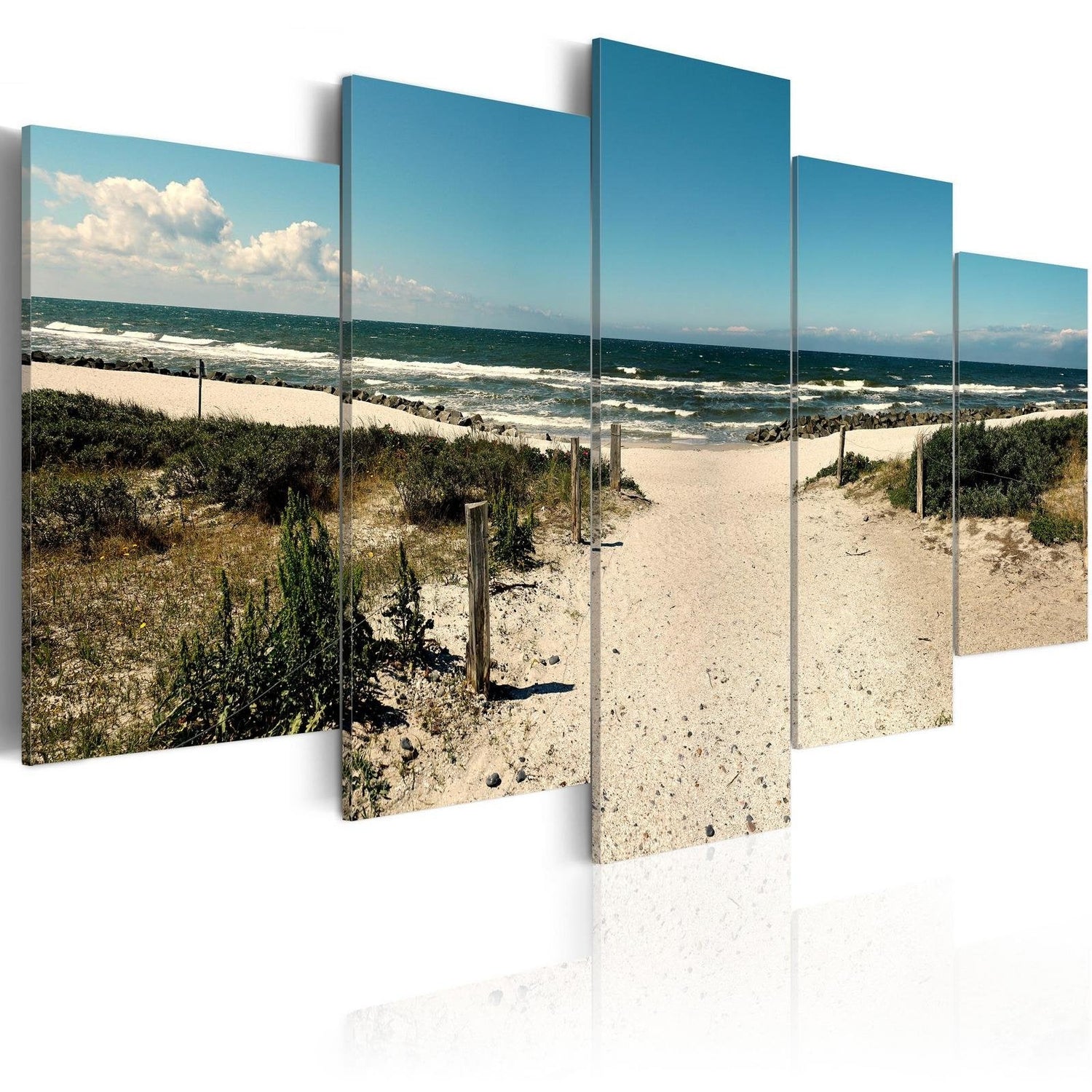 Stretched Canvas Landscape Art - The Beach Of Dreams-Tiptophomedecor