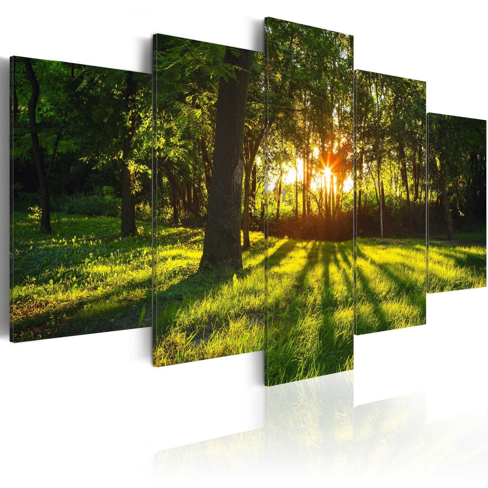 Stretched Canvas Landscape Art - The Forest Reflection-Tiptophomedecor