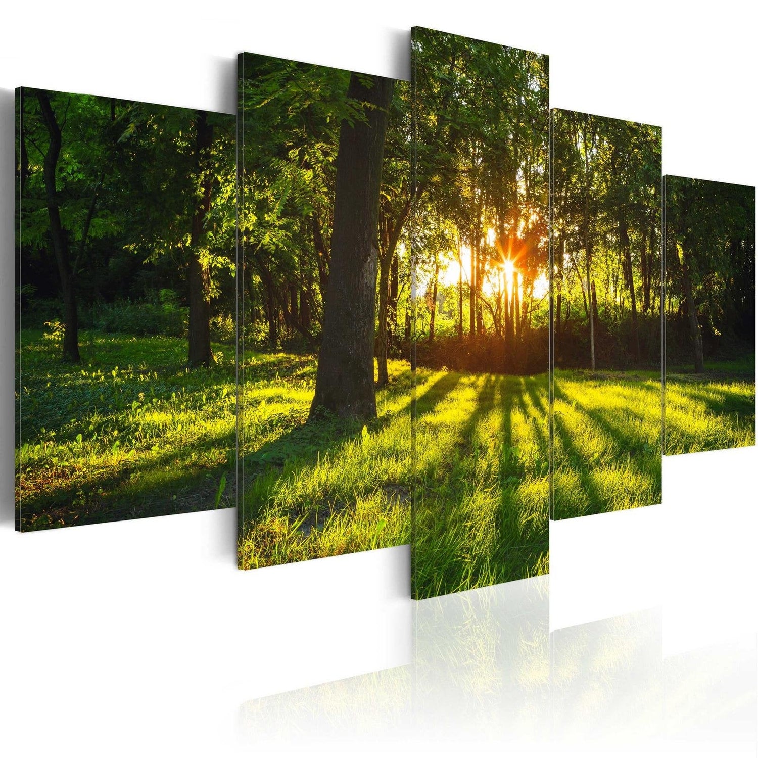 Stretched Canvas Landscape Art - The Forest Reflection-Tiptophomedecor