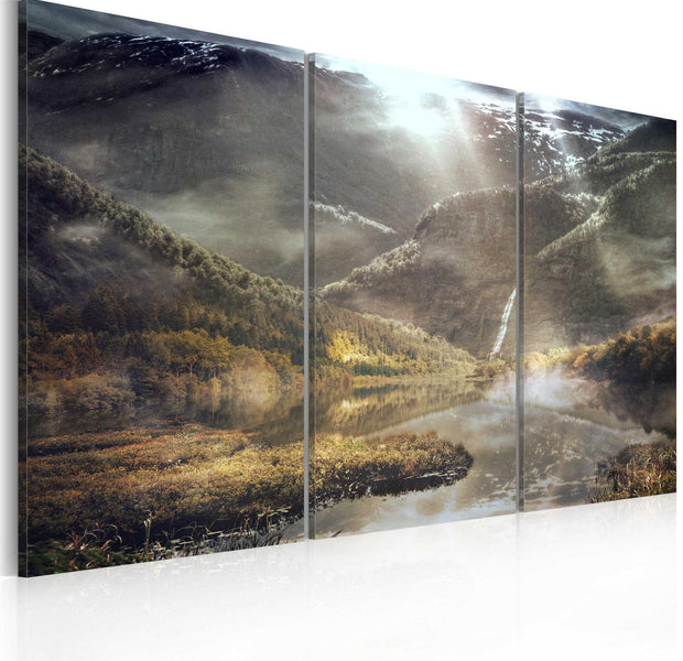 Stretched Canvas Landscape Art - The Land Of Mists 3 Piece-Tiptophomedecor