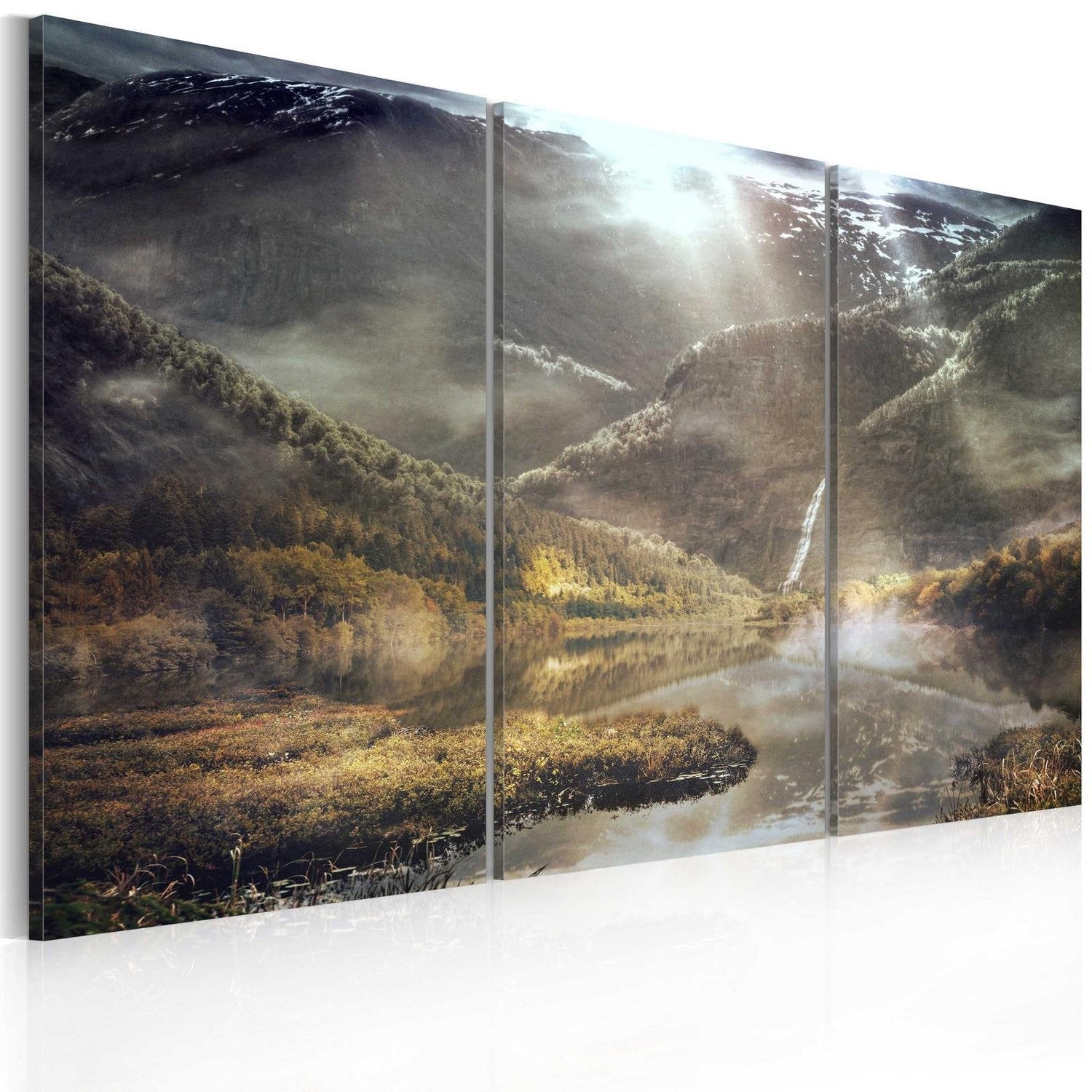 Stretched Canvas Landscape Art - The Land Of Mists 3 Piece-Tiptophomedecor