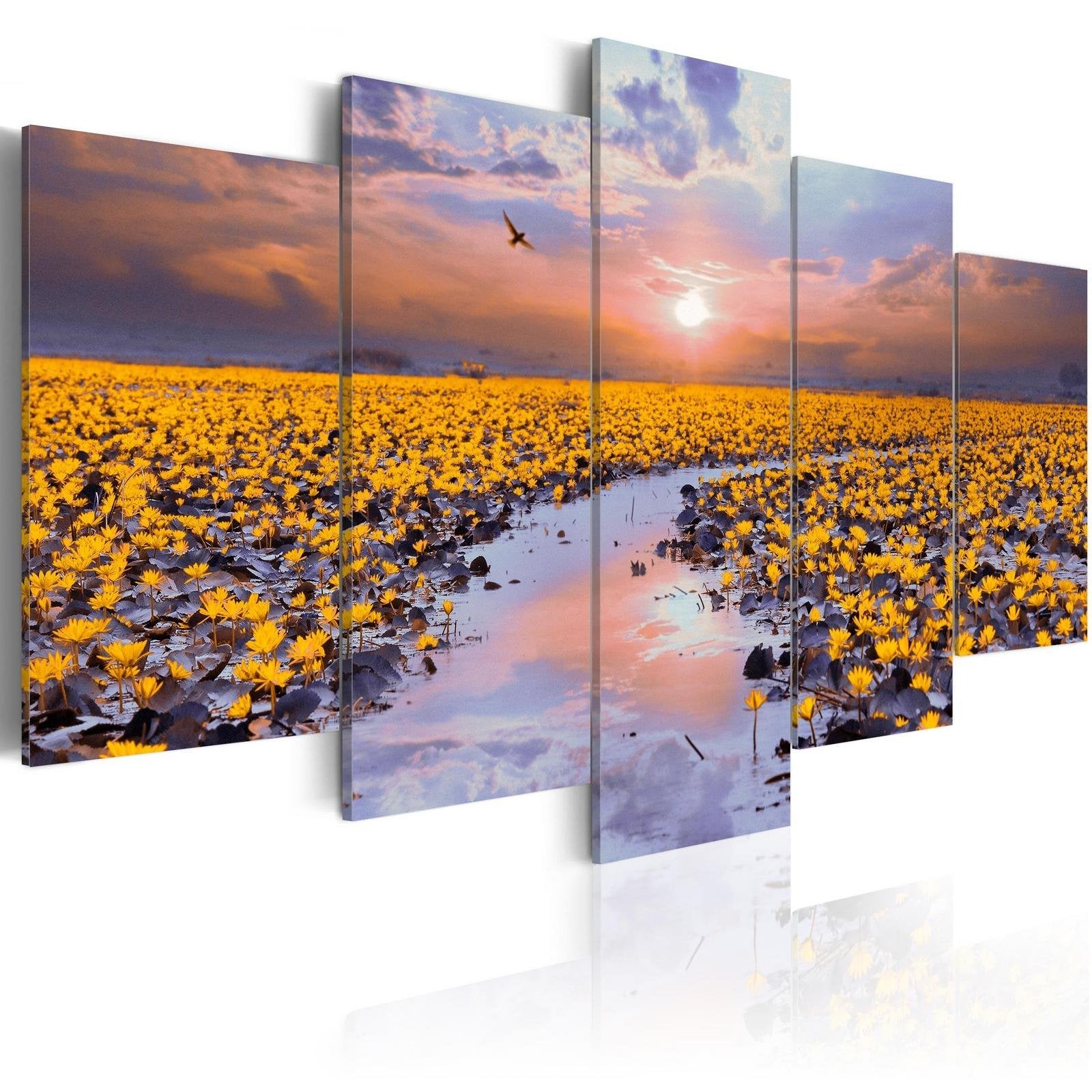 Stretched Canvas Landscape Art - The River Of Light-Tiptophomedecor