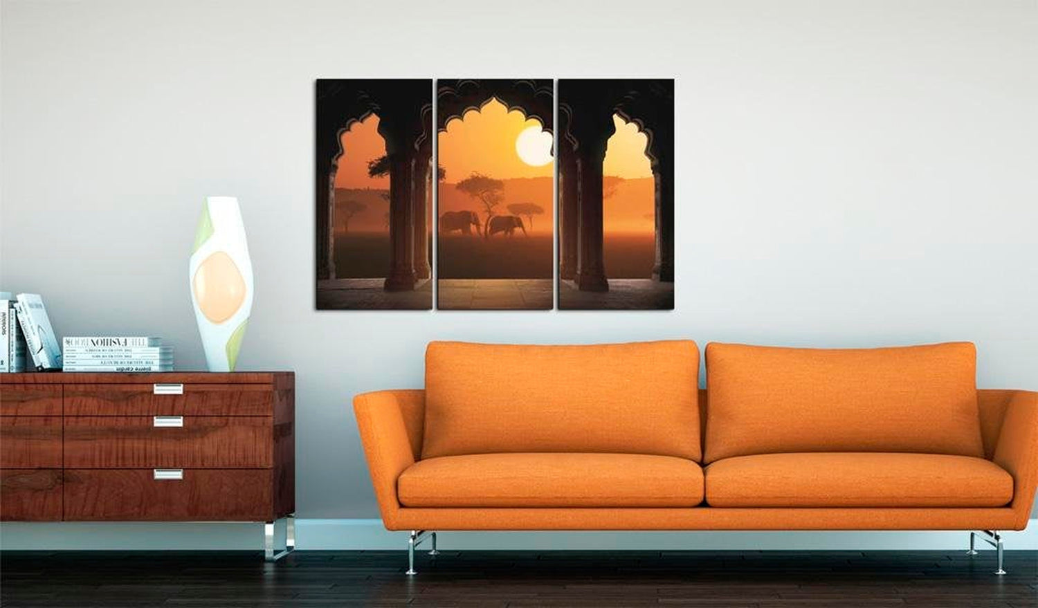Stretched Canvas Landscape Art - The Tranquillity Of Africa 3 Piece-Tiptophomedecor