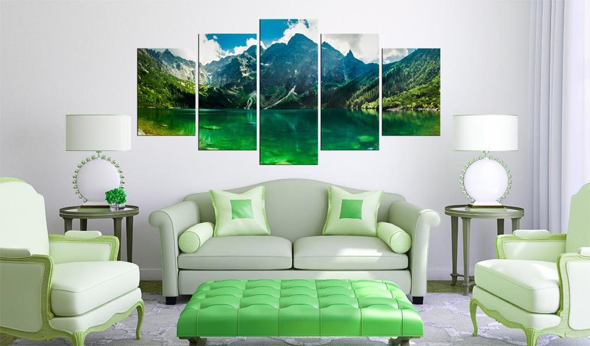 Stretched Canvas Landscape Art - Tranquility In The Mountains-Tiptophomedecor
