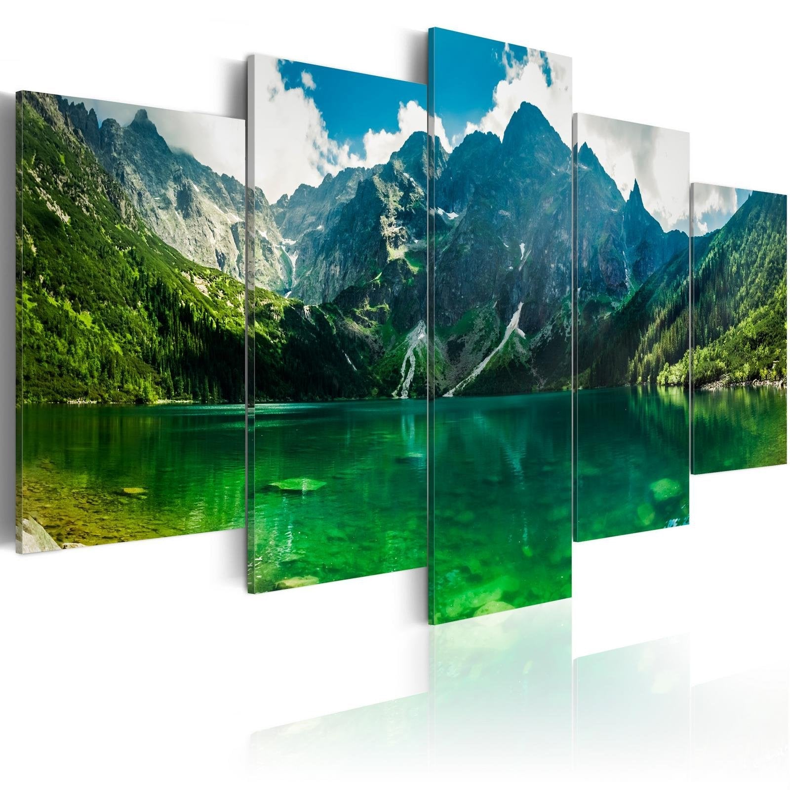 Stretched Canvas Landscape Art - Tranquility In The Mountains-Tiptophomedecor