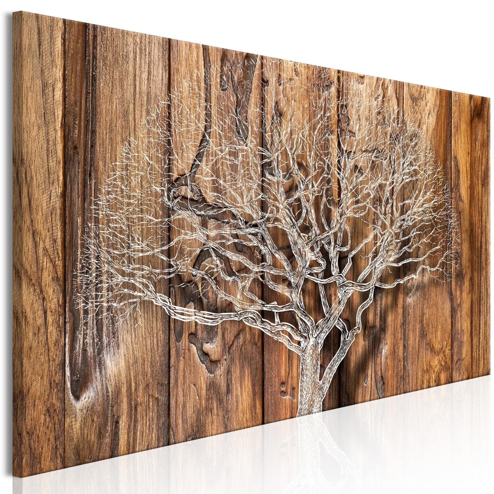 Stretched Canvas Landscape Art - Tree Chronicle Narrow-Tiptophomedecor