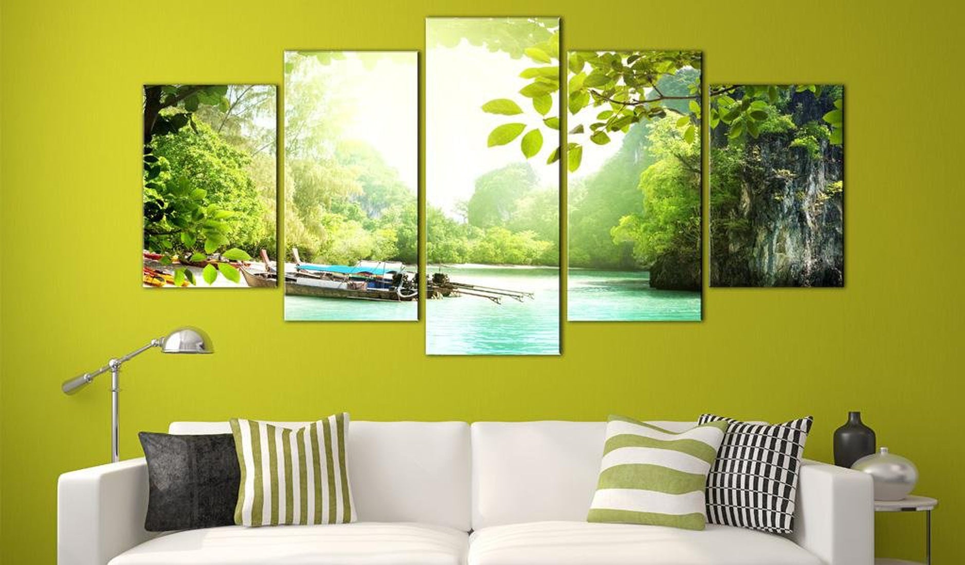 Stretched Canvas Landscape Art - Under The Cover Of Trees-Tiptophomedecor