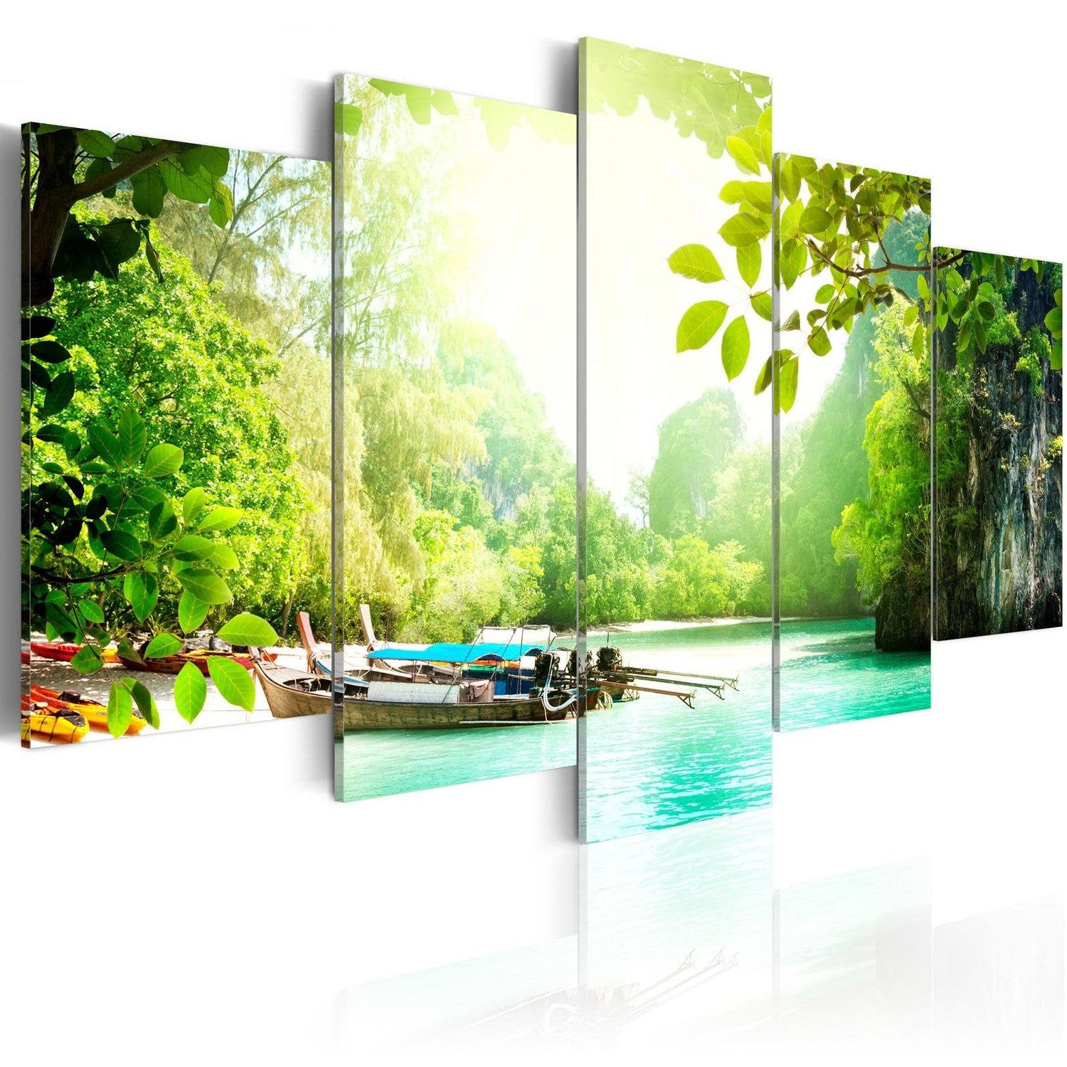 Stretched Canvas Landscape Art - Under The Cover Of Trees-Tiptophomedecor