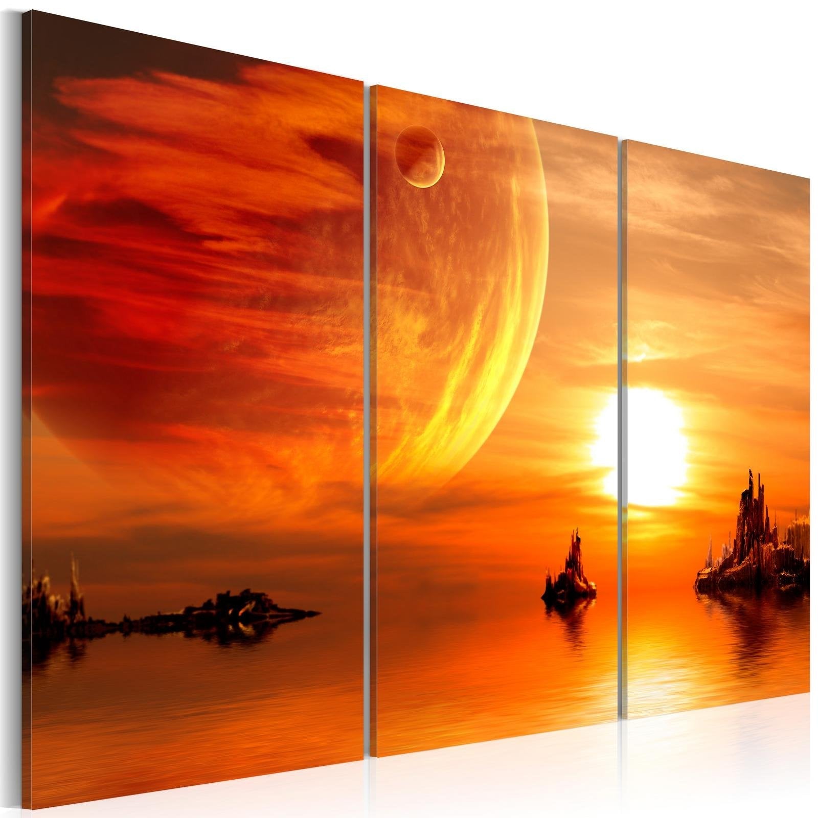 Stretched Canvas Landscape Art - Utopic Twilight-Tiptophomedecor