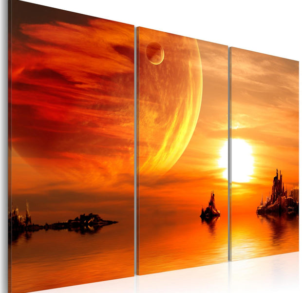 Stretched Canvas Landscape Art - Utopic Twilight-Tiptophomedecor