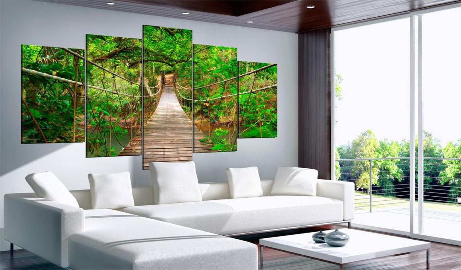 Stretched Canvas Landscape Art - Walk Among The Trees-Tiptophomedecor