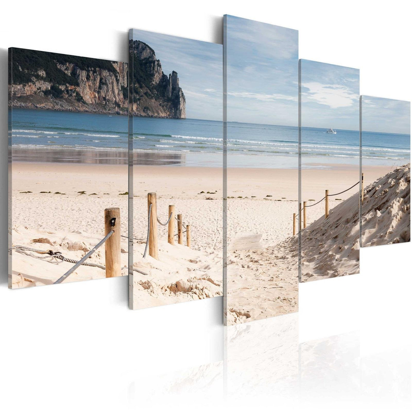 Stretched Canvas Landscape Art - Walk By The Sea-Tiptophomedecor