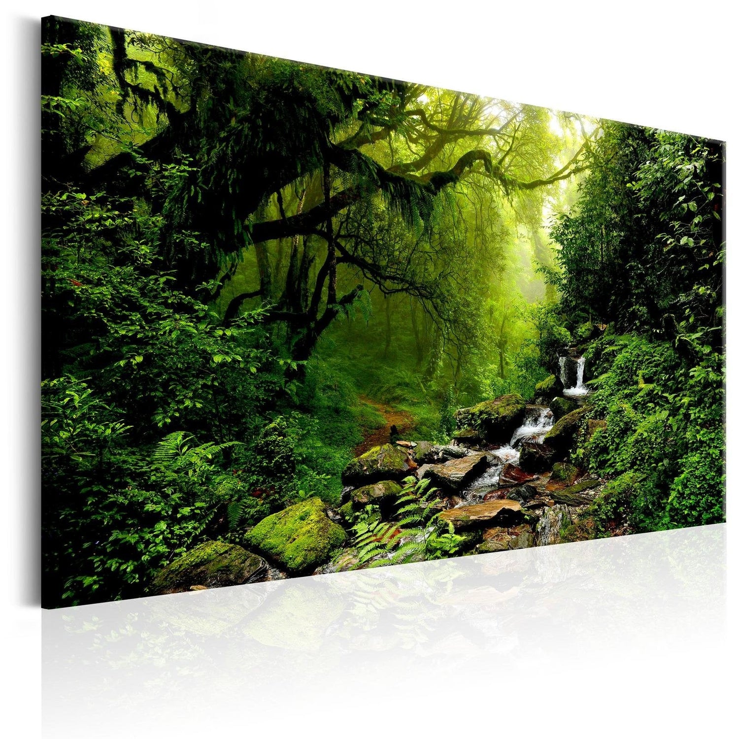 Stretched Canvas Landscape Art - Waterfall In The Forest-Tiptophomedecor