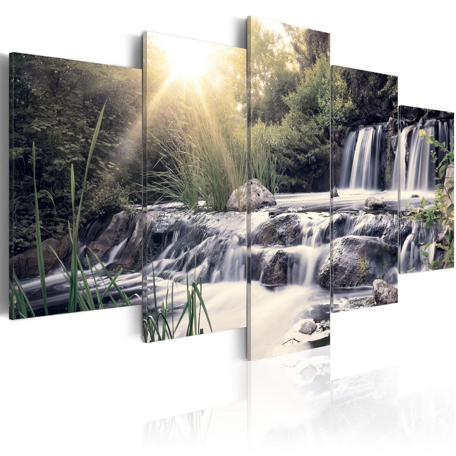 Stretched Canvas Landscape Art - Waterfall Of Dreams-Tiptophomedecor