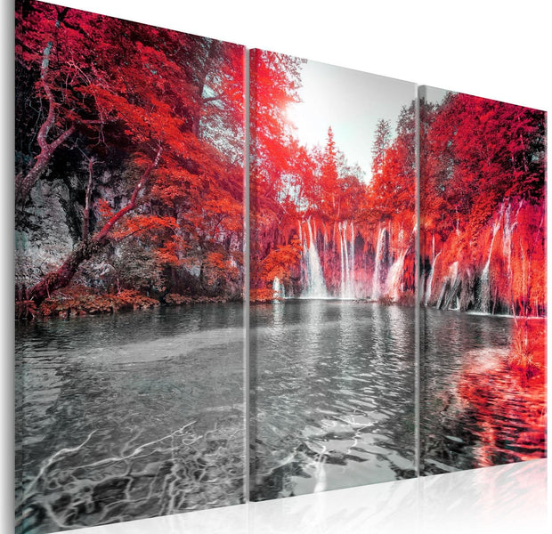 Stretched Canvas Landscape Art - Waterfalls Of Ruby Forest-Tiptophomedecor
