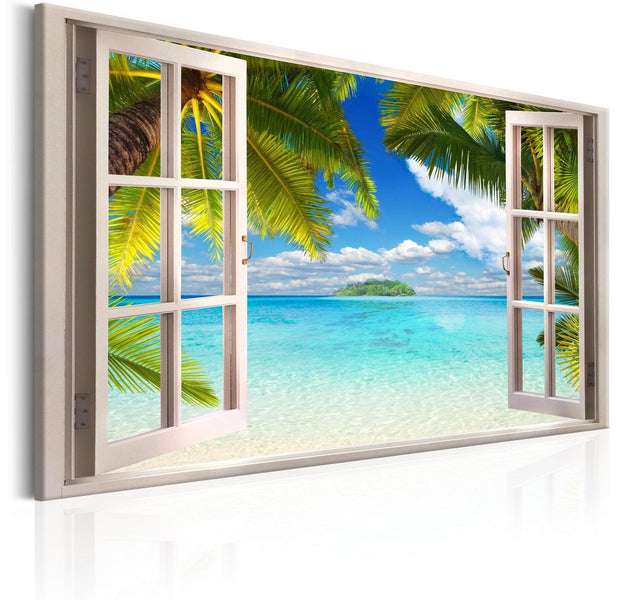 Stretched Canvas Landscape Art - Window: Sea View-Tiptophomedecor