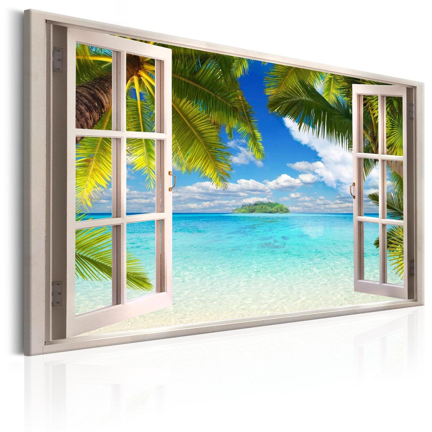 Stretched Canvas Landscape Art - Window: Sea View-Tiptophomedecor