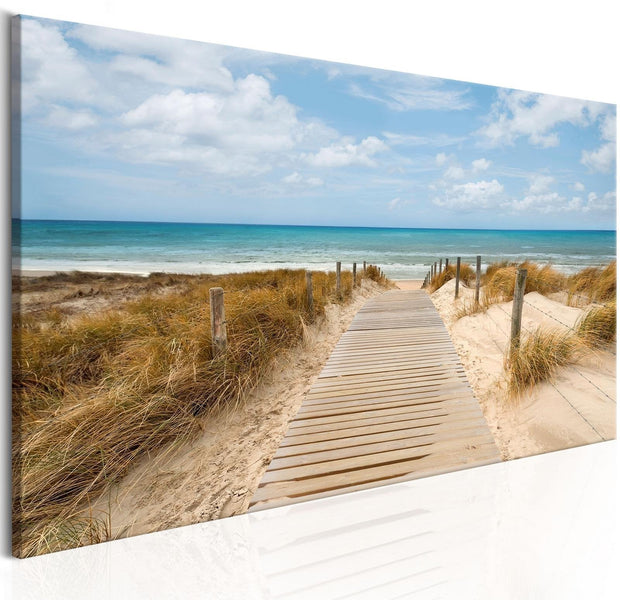 Stretched Canvas Landscape Art - Windy Beach-Tiptophomedecor