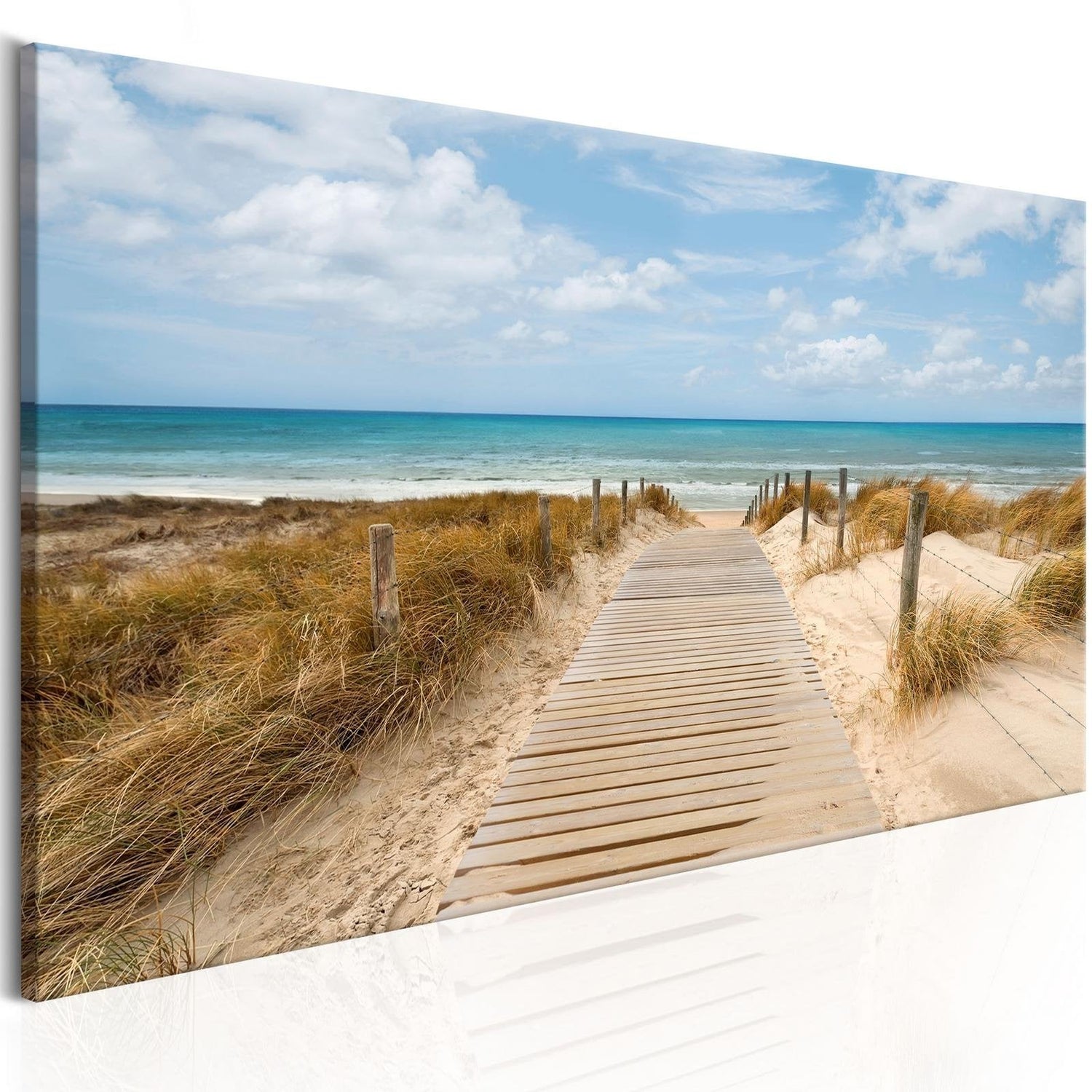 Stretched Canvas Landscape Art - Windy Beach-Tiptophomedecor
