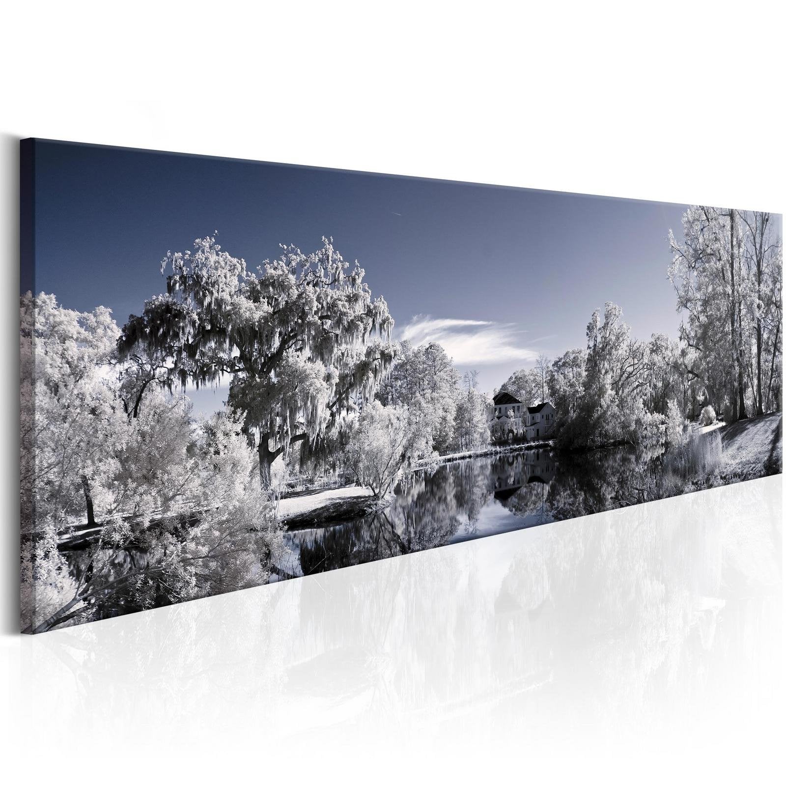 Stretched Canvas Landscape Art - Wintry Lake-Tiptophomedecor